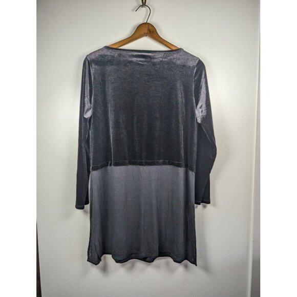 J Jill Wherever Velvet Tunic Top Size Large Whimsigoth Witchy Fairy Goth Sheer - Picture 2 of 7